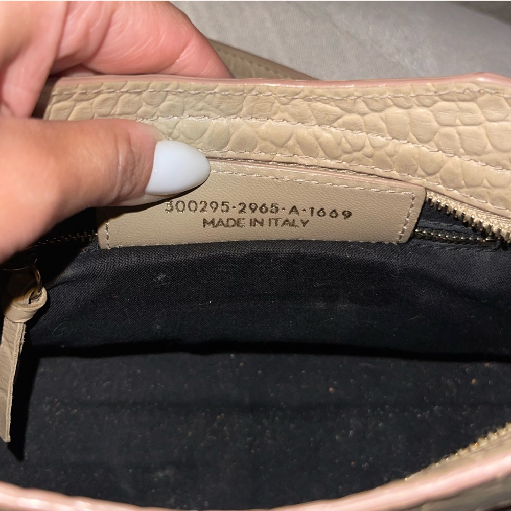 BALENCIAGA | Calfskin Crocodile Embossed Gold Hardware Mini City Beige Latte - Picture 9 of 15